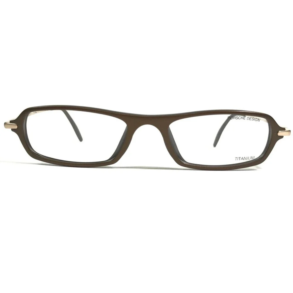 Porsche Design Eyeglasses Frames P7017 A Brown Gold Rectangular 51-17-150